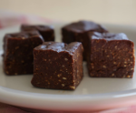 Plate of choc coconut cakes