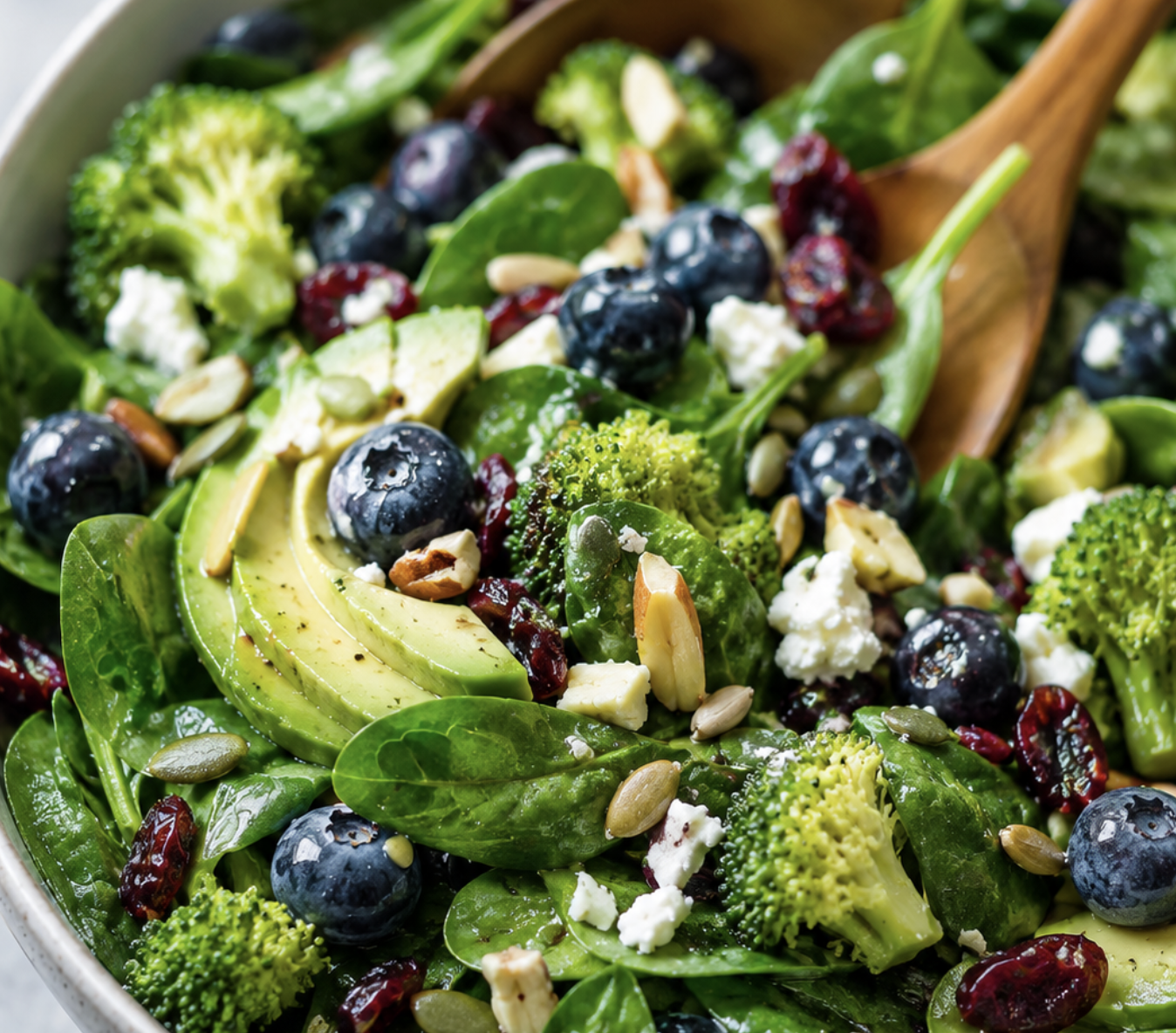 Blueberry Broccoli Spinach Salad Recipe